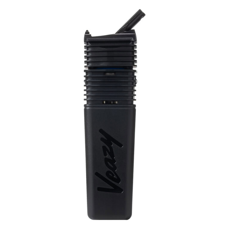 Storz & Bickel Veazy vaporizer, portable dry herb vaporizer, sleek design and button controls.