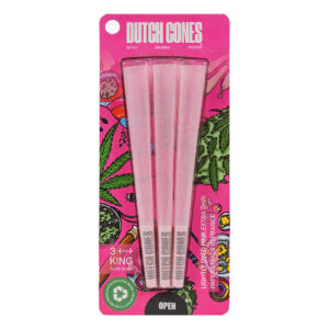Dutch Cones Pink King Size pink pre rolled cones 3 pack.