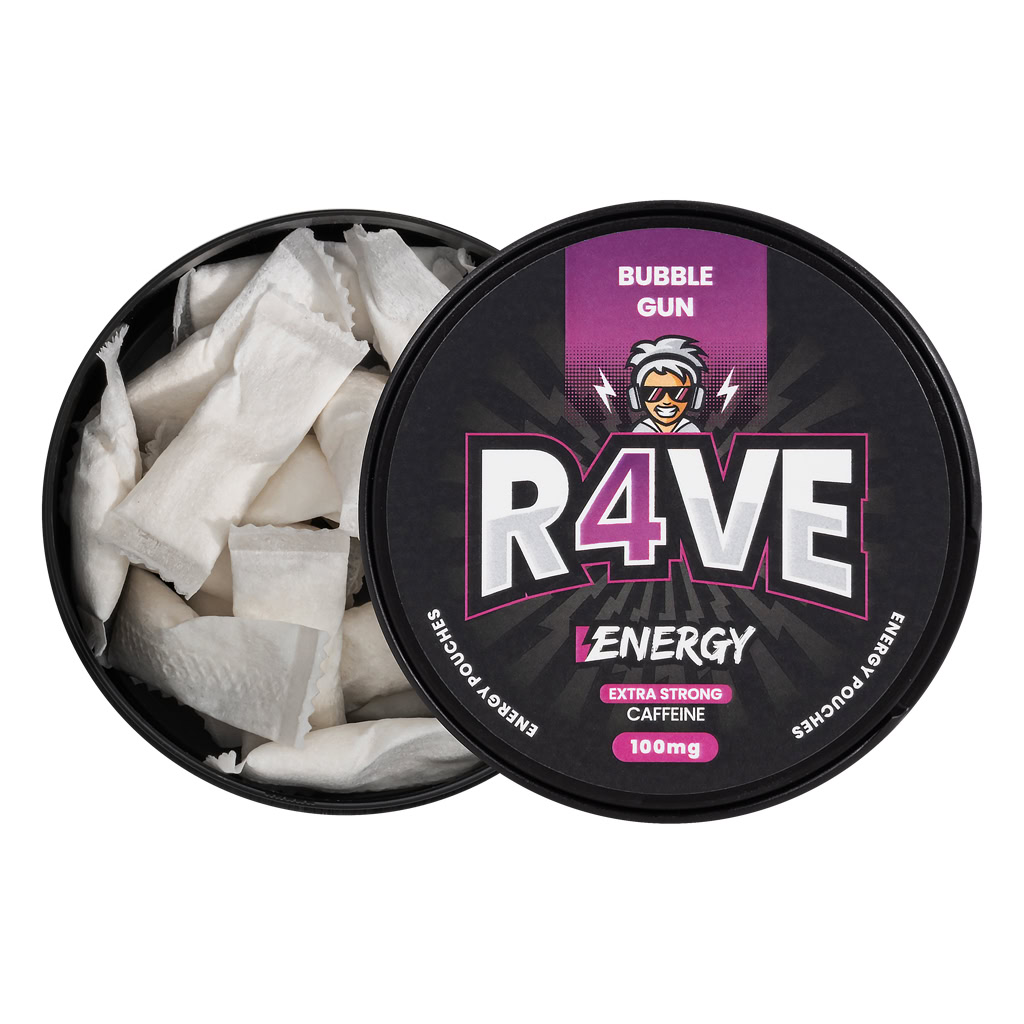 203000301 1 Energy Pouches 20 x 100mg Bubble Gun R4VE Energy